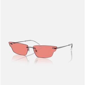 Ray-Ban‎ Anh RB3731 Sunglasses Gunmetal Pink Geometric Rimless 004/84 66mm